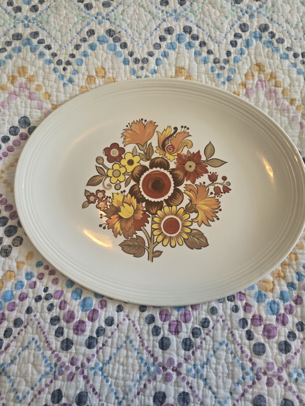 Serving Platter Festival Ironstone Ware by Myott England Vintage MCM